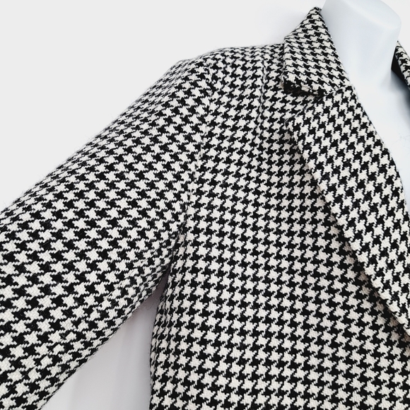 Aura No Bad Angles Oversized Houndstooth Wool Blend Gold‎ Button Blazer Size M - Picture 5 of 13